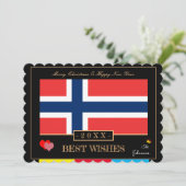 ノルウェーの国旗と新年のおめでとう最高のございますノルウェー シーズンカード (スタンド正面)