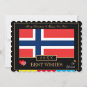 ノルウェーの国旗と新年のおめでとう最高のございますノルウェー シーズンカード (正面)