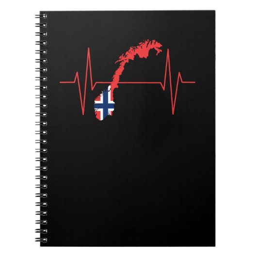 ノルウェーの国旗の鼓動 ノートブック (正面)