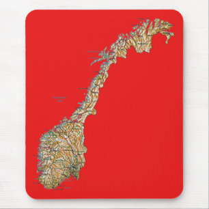 ノルウェーの地図のマウスパッド マウスパッド