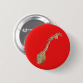 ノルウェーの地図ボタン 缶バッジ (正面&裏面)