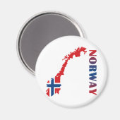 ノルウェーの地図 マグネット (正面/裏面)