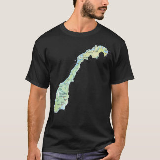ノルウェーの地図 Tシャツ