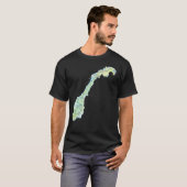 ノルウェーの地図 Tシャツ (正面フル)