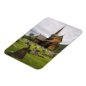 ノルウェーの墓地を持つ教会を建てる マグネット (左側)