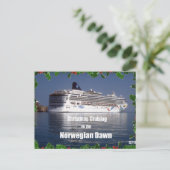 ノルウェーの夜明けのクリスマスクルージング シーズンポストカード (スタンド正面)