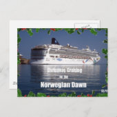 ノルウェーの夜明けのクリスマスクルージング シーズンポストカード (正面/裏面)