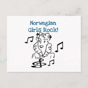 ノルウェーの女の子のロック ポストカード