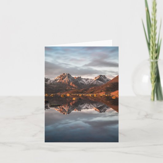 ノルウェーの山々の風景の写真 カード (正面)