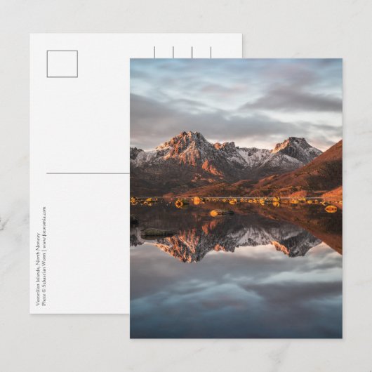 ノルウェーの山々の風景の写真 ポストカード (正面/裏面)