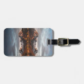 ノルウェーの山々の風景の写真 ラゲッジタグ (正面横)