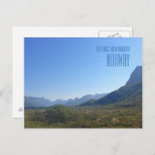 ノルウェーの山の写真カードからの挨拶 ポストカード (正面/裏面)