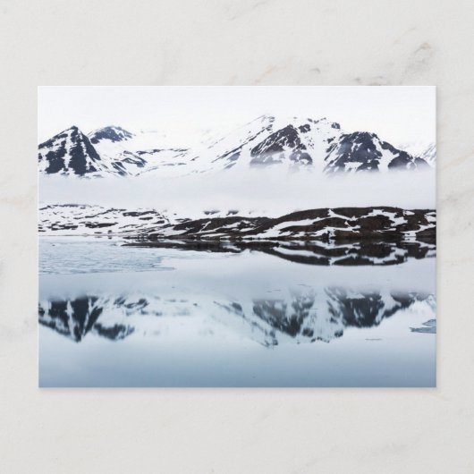 ノルウェーの山の反射 ポストカード (正面)