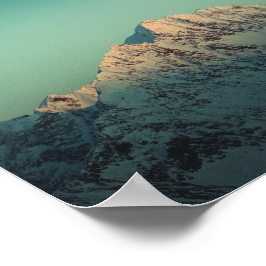 ノルウェーの山の風景の写真 ポスター (角)