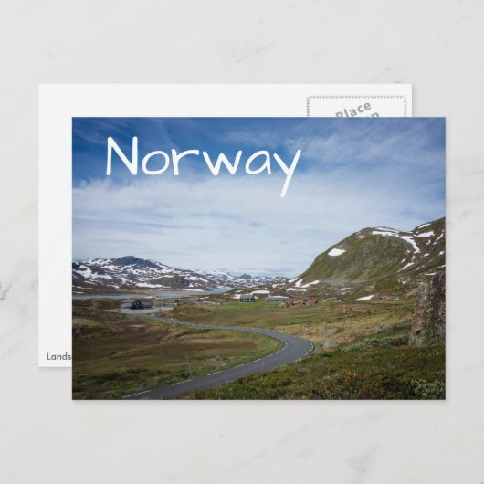 ノルウェーの山の風景はがき ポストカード (正面/裏面)
