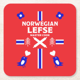 ノルウェーの左フラットブレッドエプロン スクエアペーパーコースター