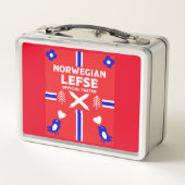 ノルウェーの左フラットブレッドエプロン メタルランチボックス (裏面)