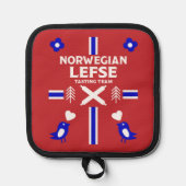 ノルウェーの左フラットブレッドエプロン 鍋敷き (正面)