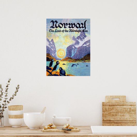 ノルウェーの悪魔、真夜中の太陽の土地 ポスター (キッチン)