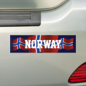 ノルウェーの振る旗 バンパーステッカー (車上)