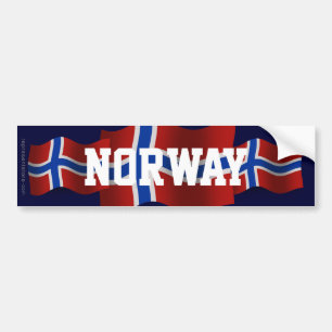 ノルウェーの振る旗 バンパーステッカー