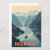 ノルウェーの旅行カードの景色の美しいを探索する (正面/裏面)