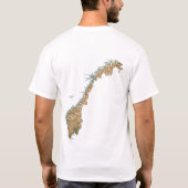 ノルウェーの旗および地図のTシャツ Tシャツ (裏面)
