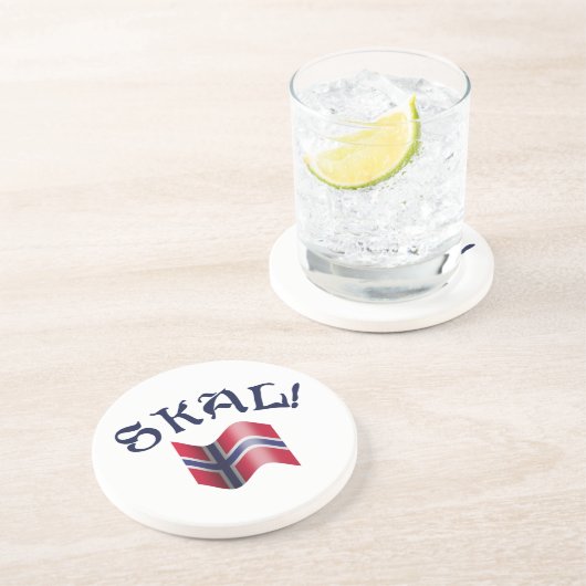 ノルウェーの旗が付いているSkalのノルウェーの飲むトースト コースター (側面)