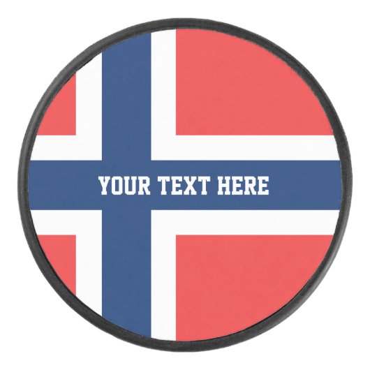 ノルウェーの旗のカスタムなアイスホッケー用パックはギフトのアイディアを遊ばします アイスホッケーパック (正面)