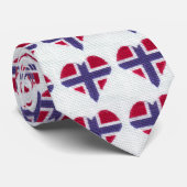 ノルウェーの旗のハートの十字のステッチの北欧人ノルウェー ネクタイ (ロール)