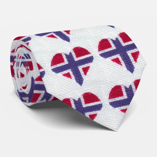 ノルウェーの旗のハートの十字のステッチの北欧人ノルウェー ネクタイ (ロール)