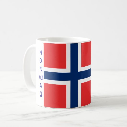ノルウェーの旗のマグ コーヒーマグカップ (正面左)
