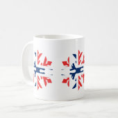 ノルウェーの旗の冬の雪片のデザイン コーヒーマグカップ (正面左)