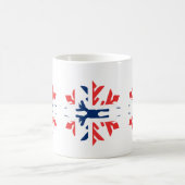 ノルウェーの旗の冬の雪片のデザイン コーヒーマグカップ (中央)