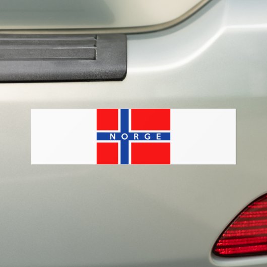 ノルウェーの旗の国のnorgeの文字の名前 バンパーステッカー (車上)