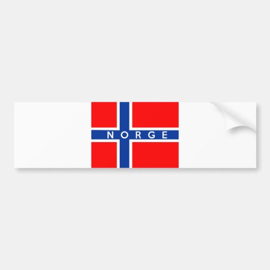 ノルウェーの旗の国のnorgeの文字の名前 バンパーステッカー (正面)