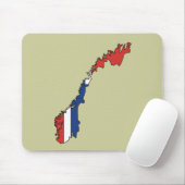 ノルウェーの旗の地図 マウスパッド (マウス)