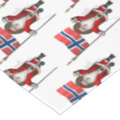 ノルウェーの旗を持つサンタクロース テーブルクロス (アングル)
