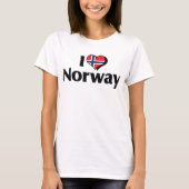 ノルウェーの旗シャツが好き Tシャツ (正面)