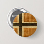 ノルウェーの旗木製のNorsk Flagg - kongeriket Norge 缶バッジ (正面&裏面)