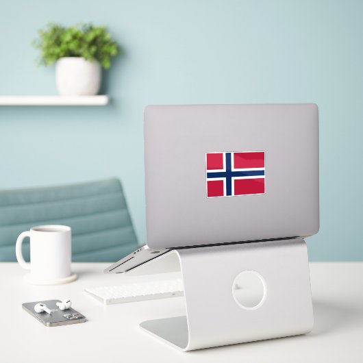 ノルウェーの旗 シール (デスク上のノートパソコン)