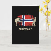 ノルウェーの旗 ノルウェー 旗 カード (黄色い花)