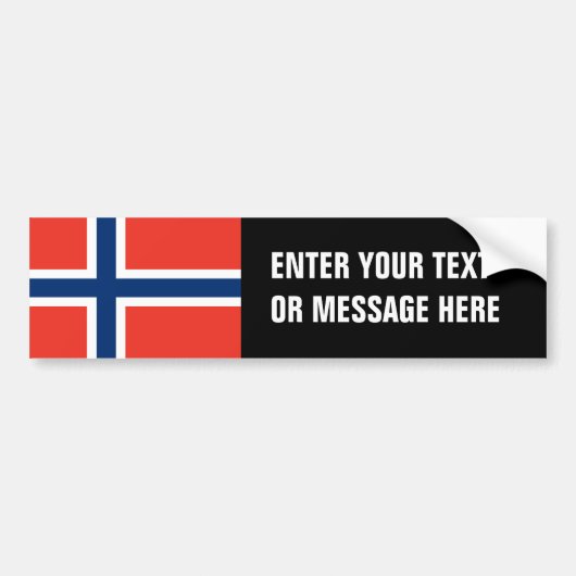ノルウェーの旗 バンパーステッカー (正面)