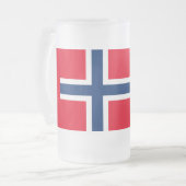 ノルウェーの旗 フロストグラスビールジョッキ (正面左)