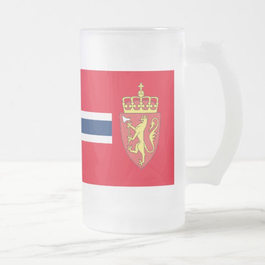 ノルウェーの旗 フロストグラスビールジョッキ (右)