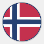 ノルウェーの旗 ラウンドシール (正面)