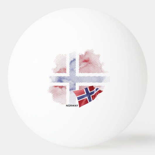 ノルウェーの旗 卓球ボール (正面)