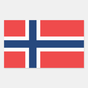 ノルウェーの旗 長方形シール