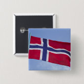 ノルウェーの旗 RF) 缶バッジ (正面&裏面)
