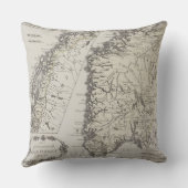 ノルウェーの旧式な地図 クッション (裏面)